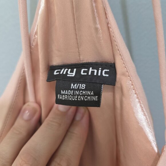 City Chic Pink Wrap Maxi Dress 18 | Cold Shoulder Strappy Formal Gown - Picture 6 of 16